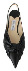 Elegantes zapatos planos de cuero con punta puntiaguda de Jimmy Choo