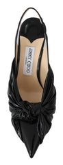 Zapatos elegantes de punta puntiaguda de cuero negro de Jimmy Choo