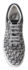 Zapatillas Jimmy Choo brillantes sin cordones - Plateadas y negras