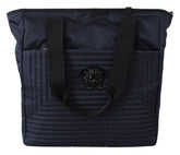 Elegante bolso tote de nailon azul de Versace