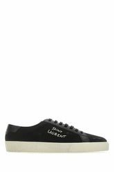 Zapatillas bajas elegantes de lona y cuero negro de Saint Laurent
