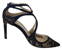 Zapatos de tacón de cuero Jimmy Choo Navy Lancer: Elegancia desatada