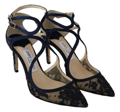 Zapatos de tacón de cuero Jimmy Choo Navy Lancer: Elegancia desatada