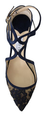 Zapatos de tacón de cuero Jimmy Choo Navy Lancer: Elegancia desatada