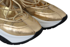 Zapatillas deportivas de malla de cuero Jimmy Choo Golden Glamour