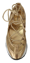 Zapatillas deportivas de malla de cuero Jimmy Choo Golden Glamour