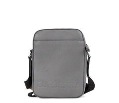 Bolso bandolera Burberry Thornton pequeño de piel granulada con logotipo en relieve en gris