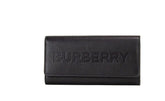 Cartera de mano Burberry Porter de piel granulada negra con logo grabado y solapa