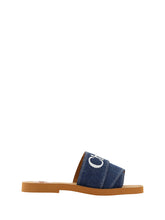 Sandalias Chloé Suntuosas Woody de Algodón en Azul Denim