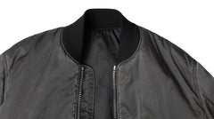 MM6 Maison Margiela Elegante Chaqueta Bomber Gris con Cierre de Cremallera Completa