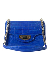 Minibolso de hombro Balenciaga de piel de caimán - Azul elegante
