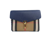 Bolso bandolera pequeño de piel con cuadros azul Regency Macken de Burberry