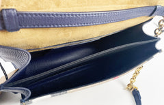 Bolso bandolera pequeño de piel con cuadros azul Regency Macken de Burberry