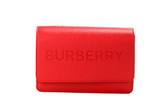 Bolso bandolera pequeño de piel lisa con logotipo grabado en rojo Hampshire de Burberry
