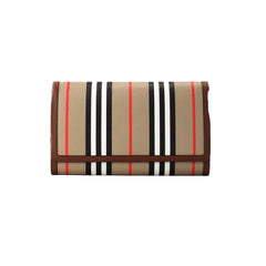 Bolso bandolera Burberry Hannah Icon Stripe Archive de lona electrónica en color tostado
