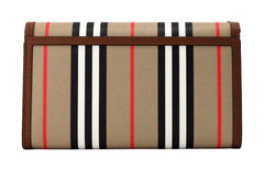 Bolso bandolera Burberry Hannah Icon Stripe Archive de lona electrónica en color tostado