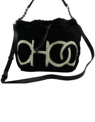 Bolso de mano y hombro de piel negra Jimmy Choo