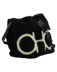 Bolso de mano y hombro de piel negra Jimmy Choo