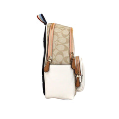 COACH Mini Court Signature Pear Motif - Mochila de hombro, color tiza y caramelo