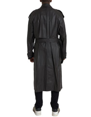 Chaqueta impermeable de cuero negro mate de Bottega Veneta