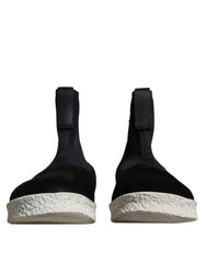 Botas de media caña Takeshi de neopreno en blanco y negro de Alexander McQueen