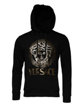 Sudadera con capucha y estampado de Medusa en algodón negro de Versace