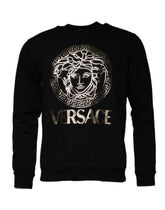 Sudadera con cuello redondo de polar Medusa negra de Versace para hombre