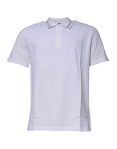 Polo de manga corta con cuello de viscosa blanca de Versace para hombre