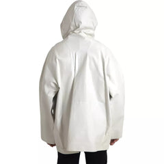 Chaqueta impermeable de cuero blanco para hombre de Bottega Veneta