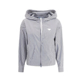 Chaqueta con capucha a rayas de Prada