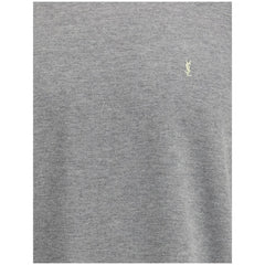 Camiseta oversize de algodón gris de Saint Laurent