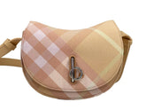 Bolso bandolera Burberry Mini Check Rocking Horse color melocotón
