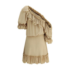 Vestido de seda de un solo hombro de Saint Laurent