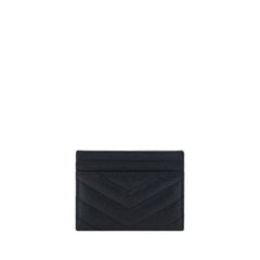 Tarjetero de piel negra de Saint Laurent