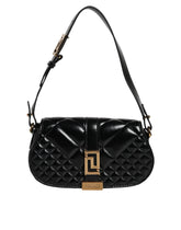 Bolso Versace con correa de hombro acolchada de piel de becerro negra
