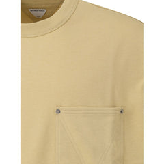 Camiseta de algodón beige de Bottega Veneta