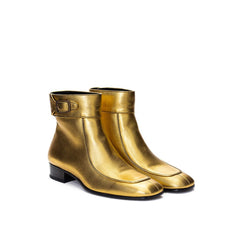 Bota de piel dorada de Saint Laurent
