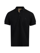 Polo de algodón negro con cuello de Burberry