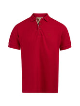 Polo de algodón rojo con cuello de Burberry