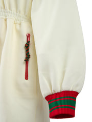 Sudadera con capucha y logotipo de poliéster color crema de Gucci