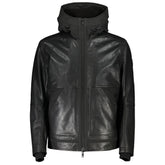 Chaqueta de cuero negra para hombre de Hugo Boss