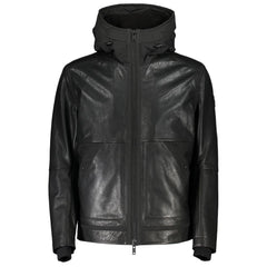 Chaqueta de cuero negra para hombre de Hugo Boss