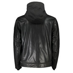 Chaqueta de cuero negra para hombre de Hugo Boss