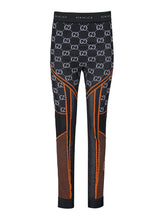 Pantalones leggings con logo integral de poliamida negra Gucci