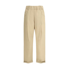 Pantalones elásticos de algodón Brunello Cucinelli