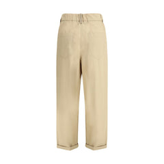 Pantalones elásticos de algodón Brunello Cucinelli