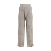 Pantalones de lúrex acanalados Brunello Cucinelli