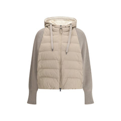 Chaqueta de plumón con mangas de lana Brunello Cucinelli