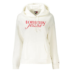 Suéter con capucha de algodón blanco para mujer de Tommy Hilfiger