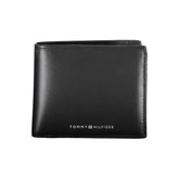 Cartera elegante de cuero negro de Tommy Hilfiger para el hombre moderno